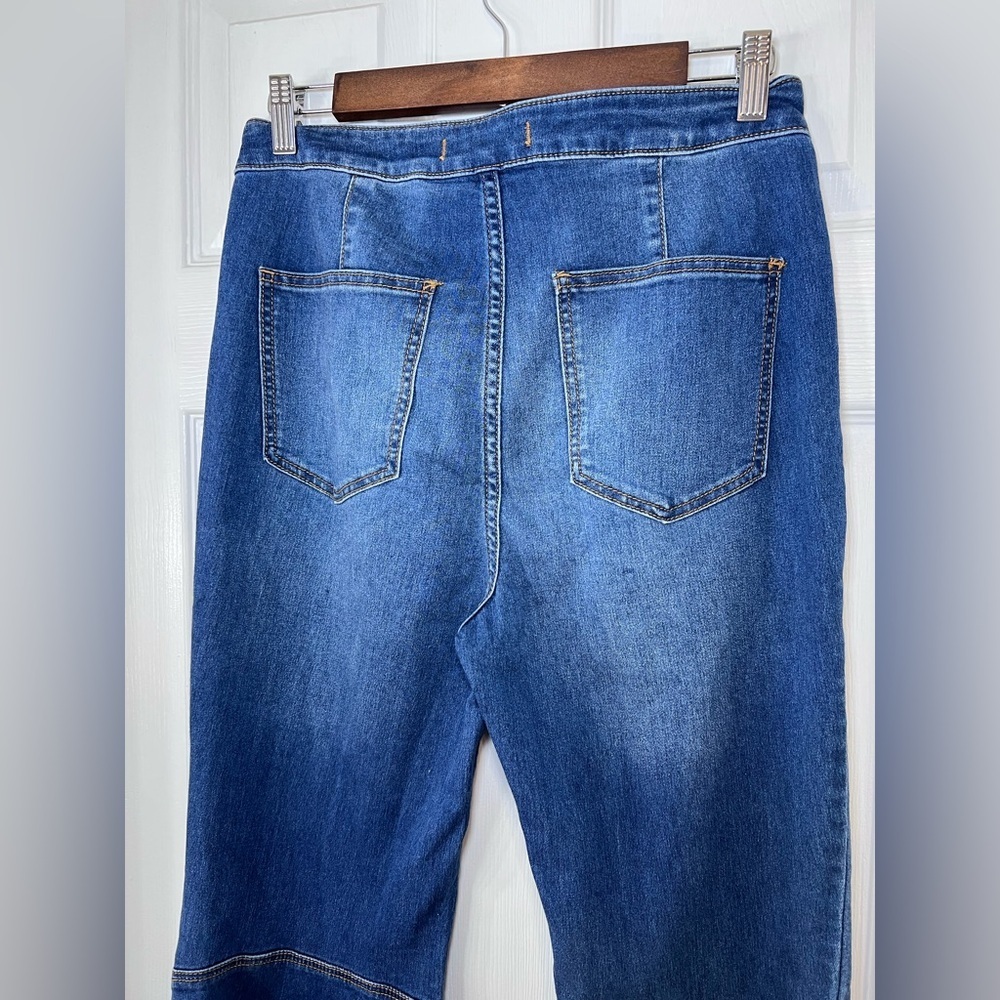 Free People Just Float On Jericho Blue Bell Bottom Flared High Rise Jeans Size29 - Picture 8 of 15